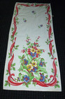 Vtg 50s Startex Cotton Blend Kitchen Tea Towel Multi Colored Flowers 14 5x32 