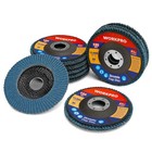 Workpro 10pcs 4-1 2  Flap Disc Zirconia Grinding Wheel Flap Sanding Disc 120grit