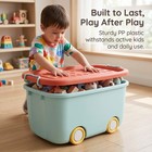Cartoon Toy Storage Box With Flip Lid - Movable Toy Organizer For Playrooms