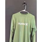 Hurley Mens Long Sleeve Rash Guard Lime Green Upf 50  Swim Shirt Size Medium
