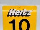 Vintage Hertz Rental Car Return Aluminum Sign 24x18 Number 10 Automobilia