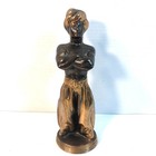Vintage 1950s Bronze Metal And Copper Blackamoor Genie Statue 9 5in Tall