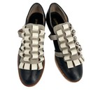 Gorman Women s Designer Frilly Ruffle Leather Shoes Blue Grey   White Size 39