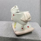 Vintage Ceramic Rocking Horse Planter Pastel Nursery Baby Decor 7 5  Nancy Pew