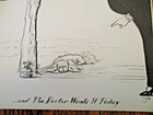 Comical 1937 Pekingese Dog Lying By Tree Illustration-zito  -framable