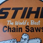 Vintage Stihl Chainsaw Sign - Porcelain Metal Store Display Advertising Gas Sign
