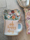 Set Of 3 Design Group Ceramic Tea Bag Holders Happy Day Floral Plant