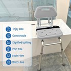 Sliding Bath Shower Chair Transfer Bench Padded Gray Swivel Seat Gateway Premium
