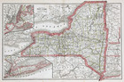 1886  New York State Map  Original   18x12   Large  Townships County Railroads
