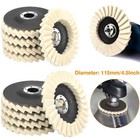 5pcs 4 5  Wool Polishing Wheels Buffer Pads Flap Felt Polishing Finishing Disc