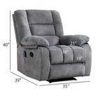 Canmov Manual Recliner Massage Chair With Vibration And Heat  Soft Fabric Sofa