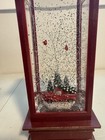 Lighted Glitter Water Globe Lantern With Red Truck And Tree With Swirling Action