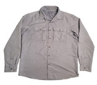 Mountain Hardwear Canyon Shirt Mens L Gray Hiking Vented Sun Collar Roll Tab