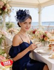 Zandx Sinamay Fascinator Hat Floral Derby Pillbox Women  Wedding Tea Party