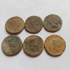 Set Of 6 Extremely Rare Ancient Roman Brutus Eid Mar Denarius Bronze Coins