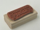Stampin  Up  Wood Mount Rubber Stamp Merry Christmas  Holly