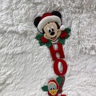 Vintage Disney Mickey   Minnie Donald Pluto Christmas Wall Hanging Fabric Decor