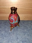 Vntg Hand Painted Wooden Egg Kaleidoscope Eggoscope Signed Jlr 2017 W gold Stand