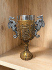 Medieval Dragon Chalice Goblet Fantasy Gothic Wine Cup Stainless Steel Liner