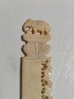 Vintage Carved Letter Opener  Depicting Lucky Elephants  India Pre 1956