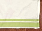New Pottery Barn Kids Striped Pleated Crib Skirt Green Grosgrain Ribbon Stripe