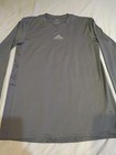 Adidas Grey Techfit Long Sleeve Shirt  Size - Large   Color Grey