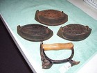Set 4 Nelson  Streeter Groton Ny Patented Sensible Iron Detachable Handle 1887