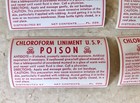 Lot Of 10 Vintage Unused Medicine Label Chloroform Liniment U s p Poison