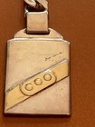 Rare Vintage Sterling Silver Keychain   With 750 Marked Gold Band - 1970 s    