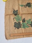 Vintage Rug Hooking Burlap Canvas Foundation Hooked Rug Ivy Leaves No  3666