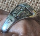 Vintage Gothic Silver Silver Tone Unique Free Mason Master Mason Mens Ring Big