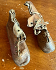 Vintage Victorian Brown Leather Lace-up Child Shoes For Everyday Wear