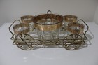 Vintage Culver Inc Bar Set Ice Bucket   6 Glasses With Metal Caddy
