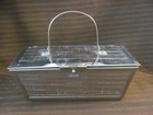 Vintage 1950s Silver Metal Basketweave Box Purse W swing Handle