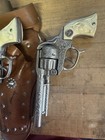 Vintage Hubley Cowboy Texan Double Cap Gun Toy With Holster Set Read Description