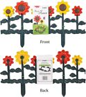 Sungmor Plastic Edgings Garden Picket Fence 4pc Sunflower Lawn Flowerbed Borders