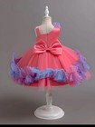 Girls Pink Sleeveless Tutu Dance Dress Sequin Waist Bow Back Size 2 T Polyester