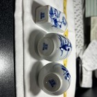 Chinese Blue   White Floral Porcelain Bud Vase Marked  china  Set Of 3