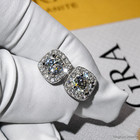 18k White Gold S925 Sterling Silver Moissanite Round Stud Earrings Gra Certified