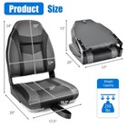 High Back Folding Boat Seats W  Black Grey Sponge Cushion   Flexible Hinges