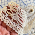 1 7 Yd 2  Vintage 1940s Handmade Bobbin Lace Ecru Cotton Or Linen