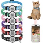 6 Pack Reflective Breakaway Cat Collars With Qr Code   Bell  Adjustable Nylon  P