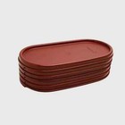 5 X New Tupperware Modular Mates Oval Replacement Top Lid Seal  1616 Dark Red