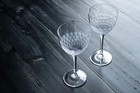 Nick And Nora Coupe Cocktail Glasses Handblown Set Of 2 Hand Etched Vintage Smal