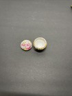 Vintage Miniature Round Porcelain 3 Leg Floral Trinket Box W gold Trim