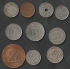 10 Old Coins From Estate Sale  Belgium  Argentina  Spain  Hungary  Morocco