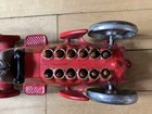 Hubley Red Cast Iron Boat Tail Race Car 12 Piston Animated Flames Speed Racer