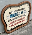 Vintage Laundry Mat Advertising Wood Sign Washing Machine Fluff Dryers 24x36 Old