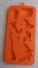 Halloween Witches Orange Silicone Mold For Candy Jell-o Play-doh 8-1 4  H X 4  W