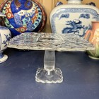 Le Smith Trellis Clear Glass 8    Square Pedestal Cake Stand Square